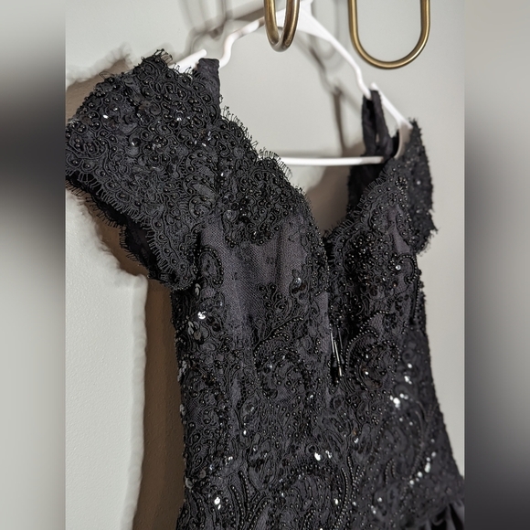 Chris Kole Vintage off the shoulder beaded COUTURE dress - Picture 13 of 15